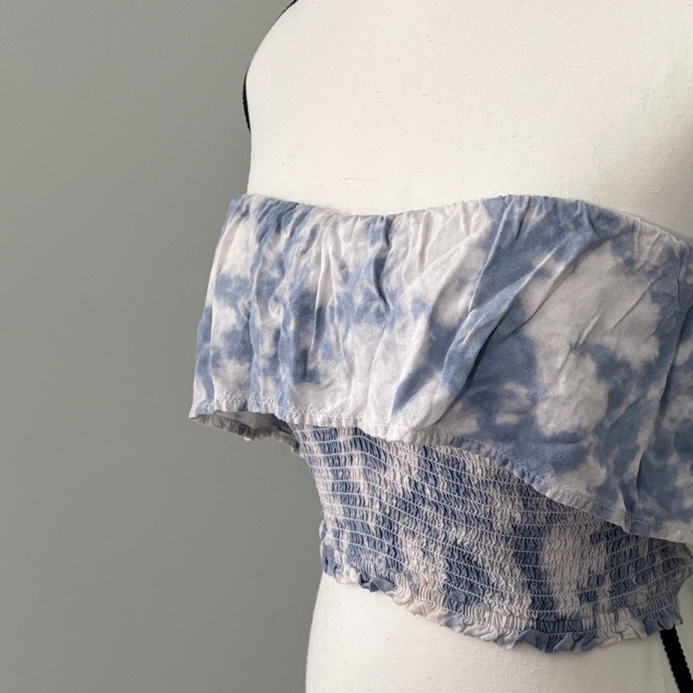 Hollister Blue and White Striped Top